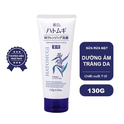 Sữa Rửa Mặt Dưỡng Ẩm Sáng Da Chiết Xuất Ý Dĩ Hatomugi Moisturizing & Facial Foam 130g & 170g
