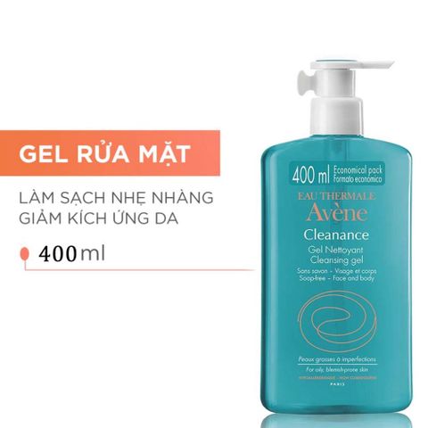 Sữa Rửa Mặt Dạng Gel Dành Cho Da Dầu Mụn Avene Cleansing Gel 400ml