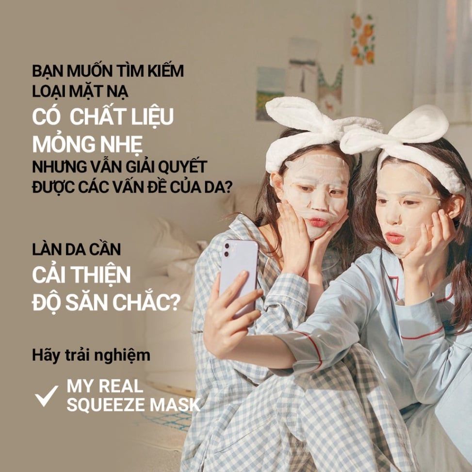 Mặt nạ giấy dưỡng ẩm,dưỡng da Hàn Quốc innisfree My Real Squeeze Mask 20ml, đủ 18 vị - SANNY'S