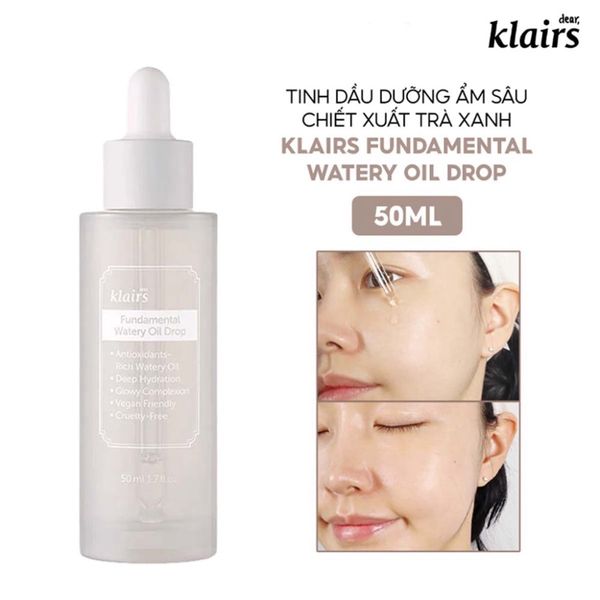 Tinh Dầu Dưỡng Ẩm Chuyên Sâu Chiết Xuất Trà Xanh Klairs Fundamental Watery Oil Drop 50ml