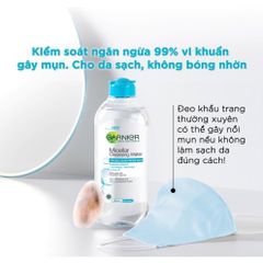 Nước Làm Sạch và Tẩy Trang Garnier Micellar Cleansing Water Cho Da Dầu Da Mụn 400ml