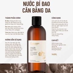 Nước Hoa Hồng Cân Bằng Da Chiết Xuất Bí Đao The Cocoon Winter Melon Toner 140ml