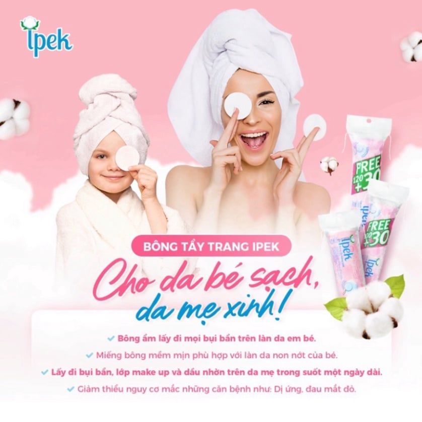 Bông Tẩy Trang 100% Cotton Thổ Nhĩ Kỳ Ipek Klasik Cotton Pads (80/130/150 miếng)