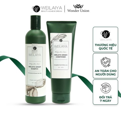 Combo Dầu Gội Và Dầu Xả Tóc Thảo Dược Weilaiya Ginger Shampo Gừng Trắng Giúp Ngăn Rụng Và Kích Thích Mọc Tóc