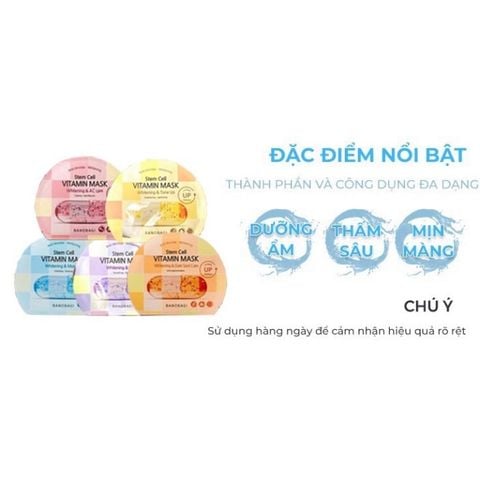 [ Mẫu Mới ] Mặt Nạ Banobagi Stem Cell Vitamin Mask Whitening