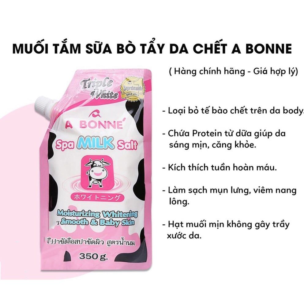 Muối Tắm Sữa Bò Tẩy Tế Bào Chết A Bonne Spa Milk Salt Thái Lan 350 gram