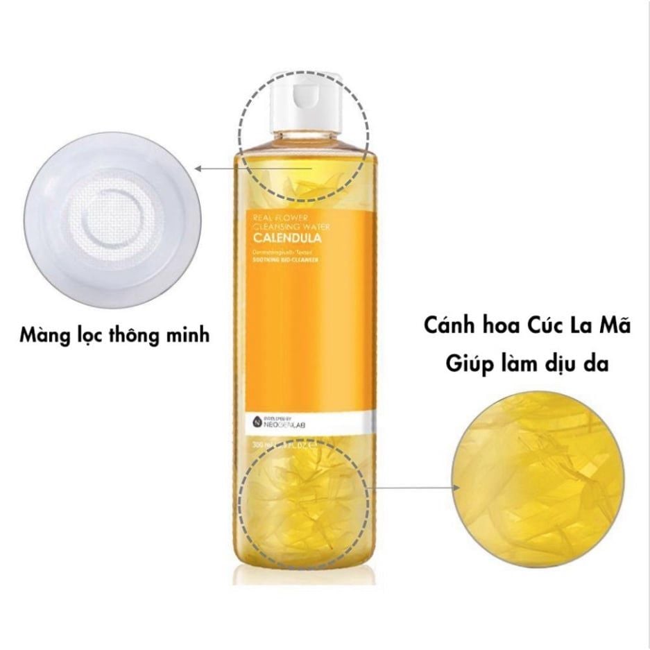 Nước Hoa Hồng Chiết Xuất Hoa Cúc Cấp Ẩm, Dịu Da Neogen Dermalogy Real Flower Calendula Toner 300ml