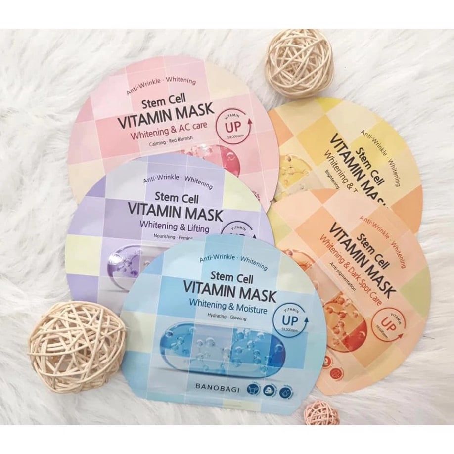 [ Mẫu Mới ] Mặt Nạ Banobagi Stem Cell Vitamin Mask Whitening