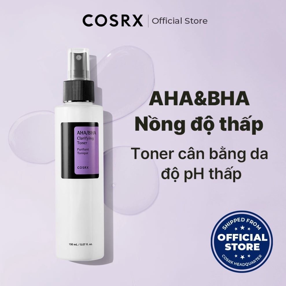Nước Hoa Hồng Giảm Mụn, Tẩy Tế Bào Chết Hóa Học Cosrx AHA/BHA Clarifying Treatment Toner