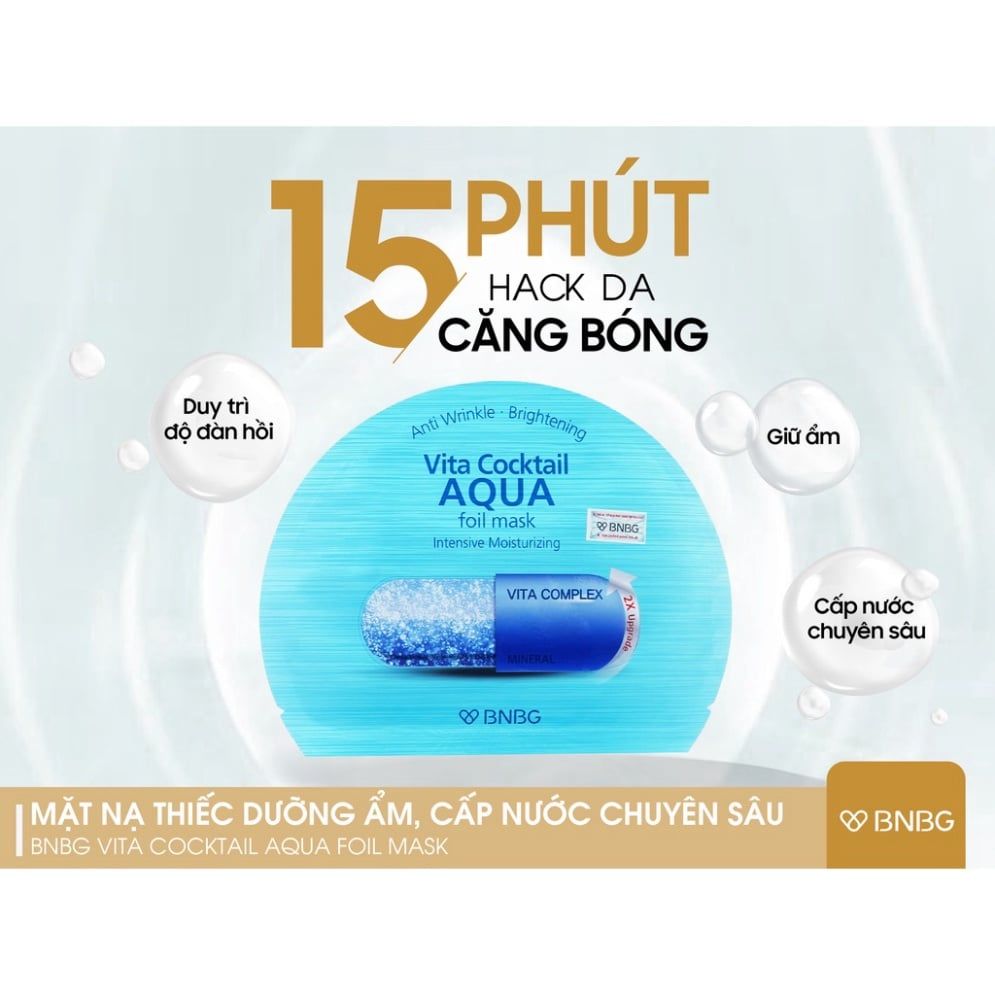 Mặt Nạ Dưỡng Ẩm Da Chuyên Sâu BNBG Vita Cocktail Aqua Foil Mask Intensive Moisturizing 30ml