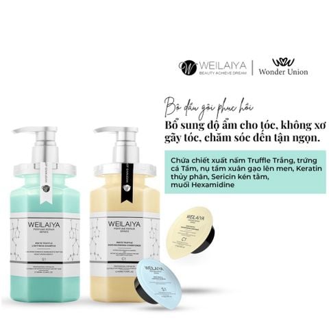 Bộ Sản Phẩm Chăm Sóc Tóc và Sữa Tắm Nước Hoa Trắng Da Toàn Thân Weilaiya 450ml