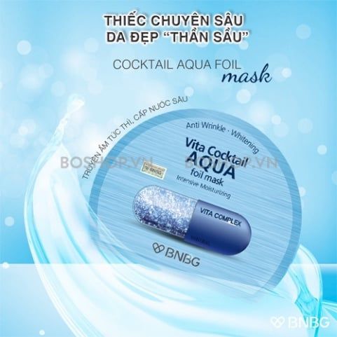 Mặt Nạ Dưỡng Ẩm Da Chuyên Sâu BNBG Vita Cocktail Aqua Foil Mask Intensive Moisturizing 30ml