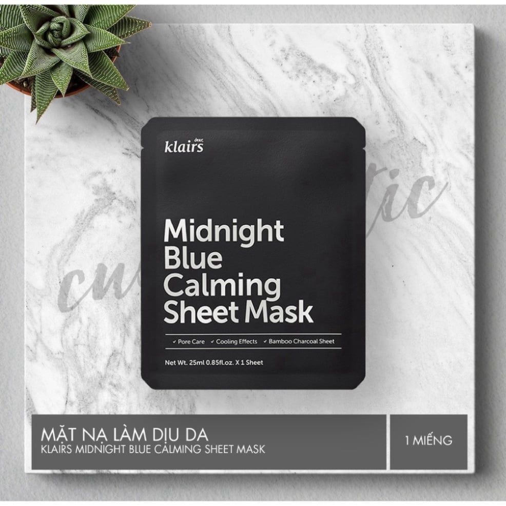 Mặt Nạ Dịu Mát Da Dear Klairs Midnight Blue Calming Sheet Mask 25ml