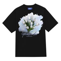 Áo thun bó hoa Tulip BeMuse GenT - Tee, Áo thun unisex nam nữ form rộng, tay lỡ, cổ tròn màu đen, trắng, xanh gói thành bó hoa