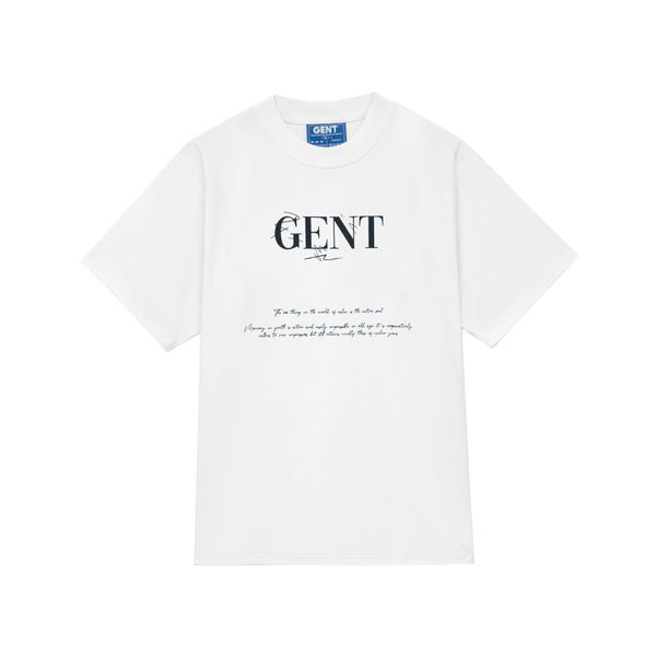 Áo thun Signature Tee GenT Unisex nam nữ, tay lỡ, cổ tròn, 100% cotton màu trắng, đen áo in hình chữ.