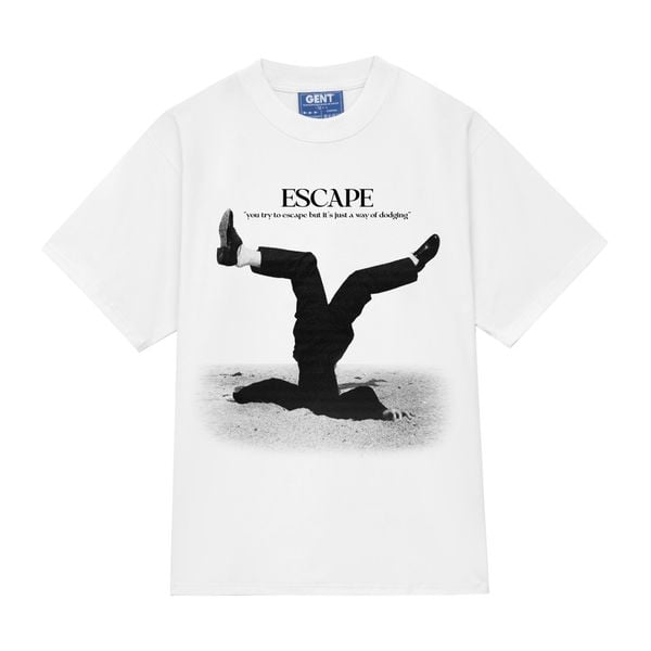 Áo thun trắng Escape GenT - Tee Unisex nam nữ form rộng, chất vải thoáng mát, dễ chịu.