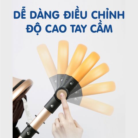  Xe đẩy cho bé nôi Belecoo màu Nâu 