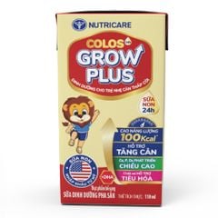 Sữa Bột Pha Sẵn Nutricare Colos 24h Grow Plus Hỗ Trợ Tăng Cân, Phát Triển Chiều Cao Cho Bé (Thùng 48 Hộp)