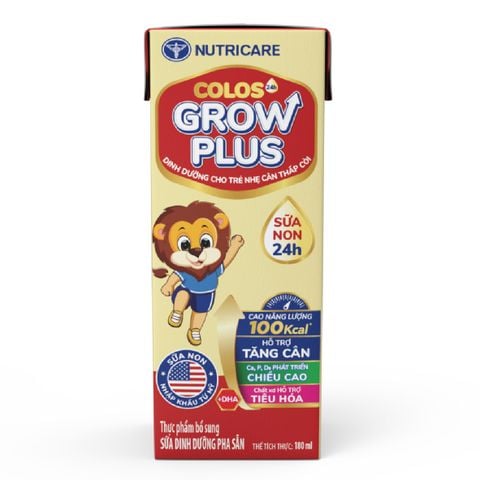 Sữa Bột Pha Sẵn Nutricare Colos 24h Grow Plus Hỗ Trợ Tăng Cân, Phát Triển Chiều Cao Cho Bé (Thùng 48 Hộp)