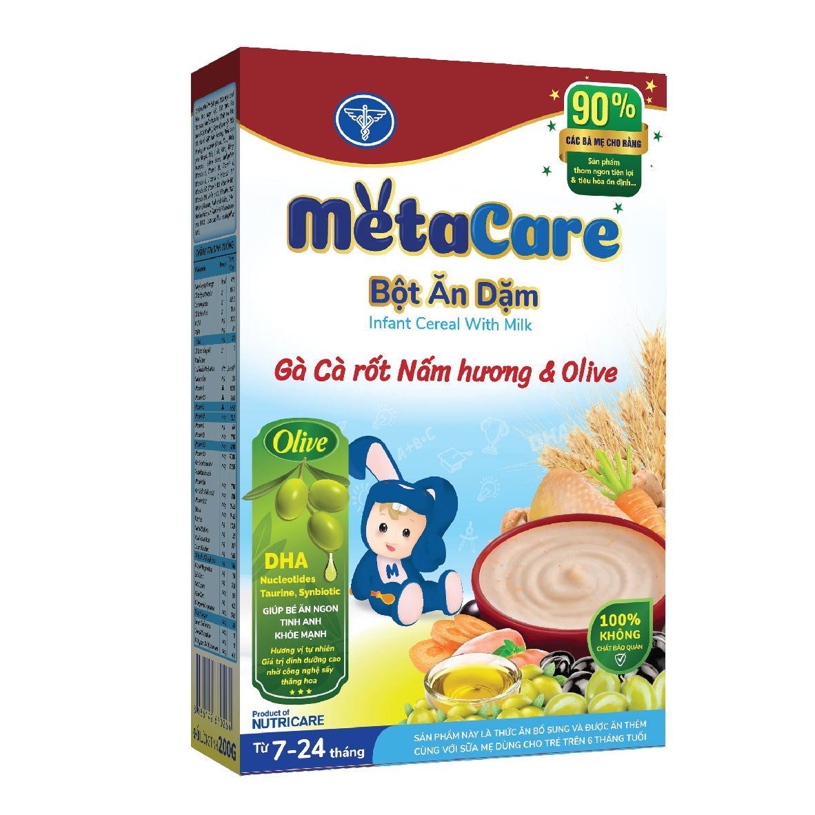  Bột ăn dặm Metacare gà cà rốt nấm hương & Olive 