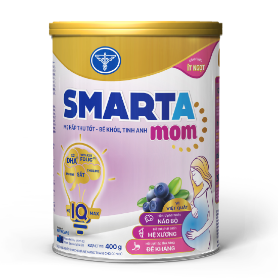 Sữa Bột Nutricare Smarta Mom Hương Việt Quất Ít Ngọt, Tăng Cường Đề Kháng Cho Thai Kỳ 900g