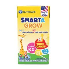 Sữa Bột Pha Sẵn Nutricare Smarta Grow Phát Triển Chiều Cao, Tăng Cường Trí Não Cho Bé (Thùng 48 Hộp)