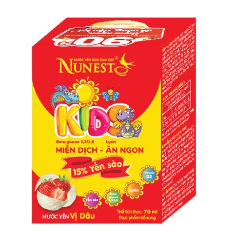 Nước Yến Sào Nunest Kid Grow Vị Dâu Giúp Bé Khỏe Mạnh, Tăng Đề Kháng