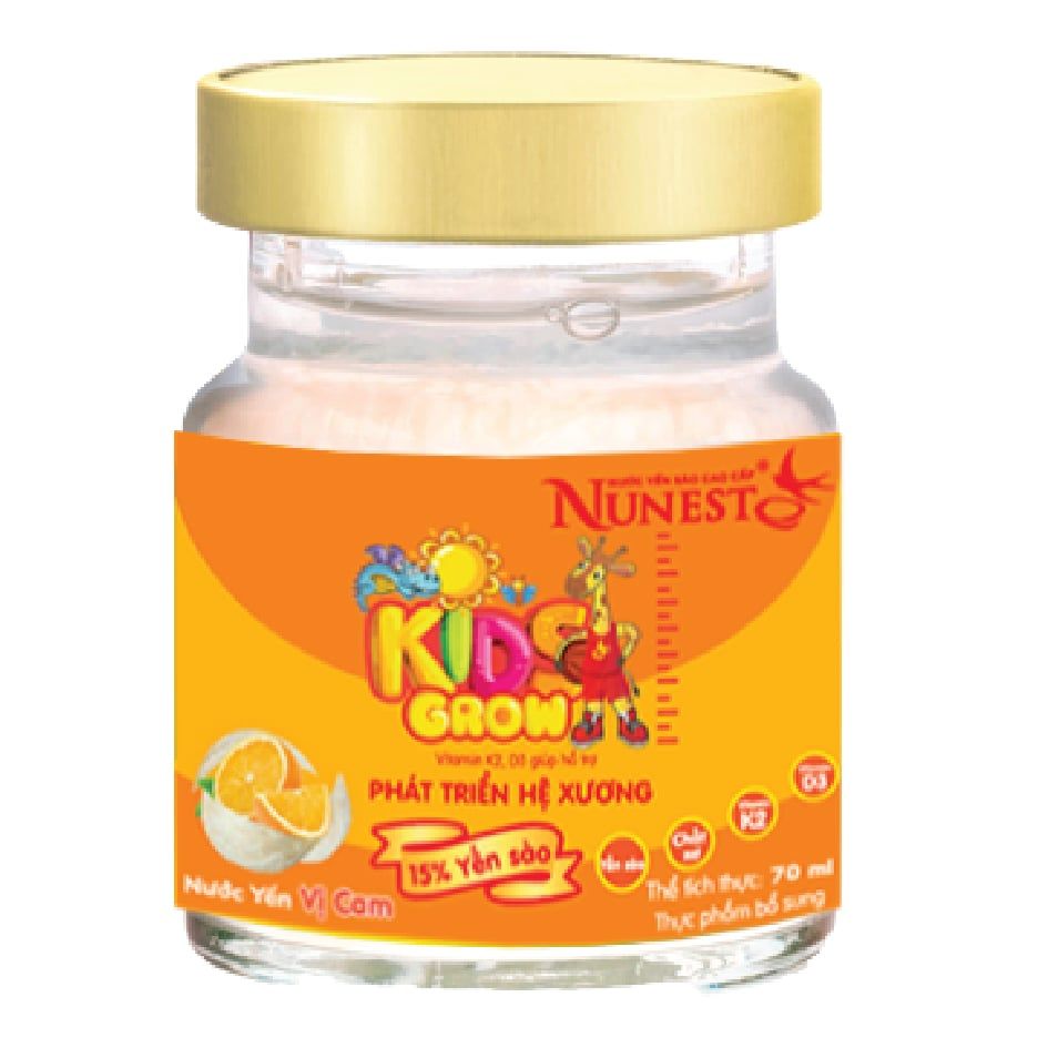 Nước Yến Sào Nunest Kid Grow Vị Cam Phát Triển Xương & Tăng Đề Kháng Cho Bé