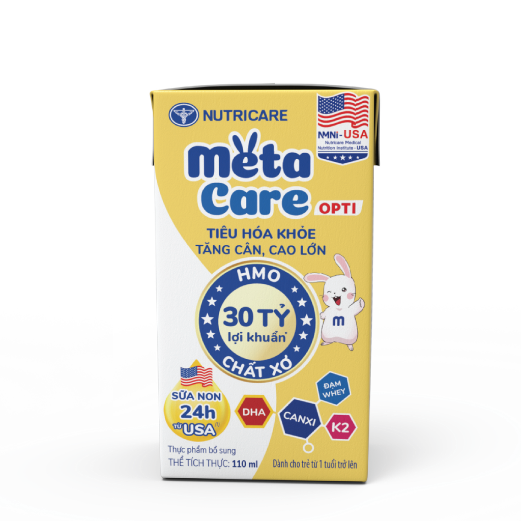 Sữa Bột Pha Sẵn Nutricare Metacare Opti Hỗ Trợ Tiêu Hóa, Phát Triển Toàn Diện Cho Bé (Thùng 48 Hộp)