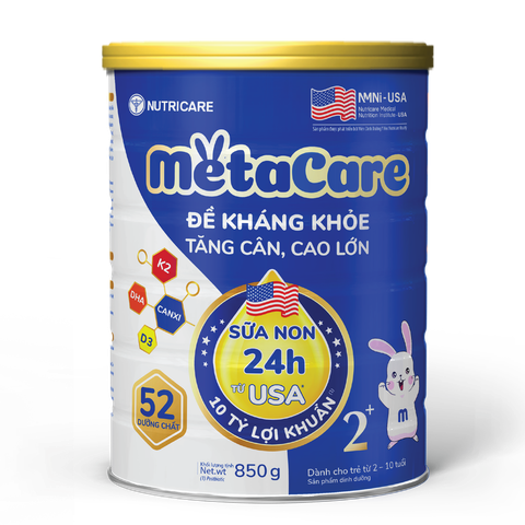 Sữa Bột Nutricare Metacare 2+ Bổ Sung Dinh Dưỡng Giúp Bé Phát Triển Toàn Diện 850g
