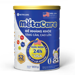 Sữa Bột Nutricare Metacare 0+ Bổ Sung Dinh Dưỡng Giúp Bé Phát Triển Toàn Diện 800g