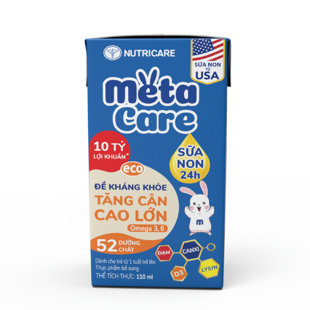 Sữa Bột Pha Sẵn Nutricare Metacare Eco Dinh Dưỡng Cho Bé Phát Triển Toàn Diện (Thùng 48 Hộp)