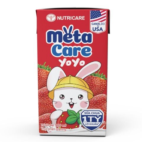 Sữa Chua Uống Nutricare Metacare Yoyo Vị Dâu (Thùng 48 Hộp)