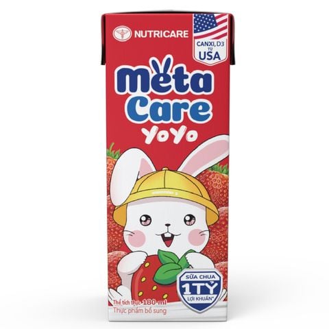 Sữa Chua Uống Nutricare Metacare Yoyo Vị Dâu (Thùng 48 Hộp)