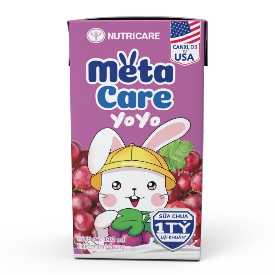 Sữa Chua Uống Nutricare Metacare Yoyo Vị Nho (Thùng 48 Hộp)