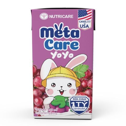 Sữa Chua Uống Nutricare Metacare Yoyo Vị Nho (Thùng 48 Hộp)