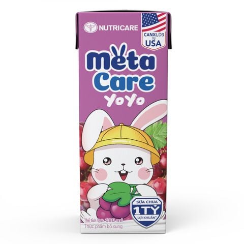 Sữa Chua Uống Nutricare Metacare Yoyo Vị Nho (Thùng 48 Hộp)