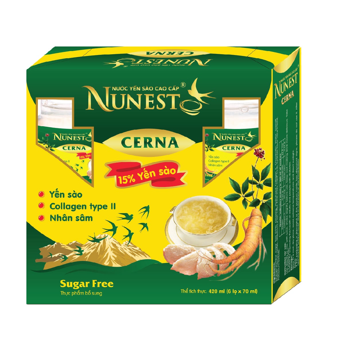 NƯỚC YẾN CAO CẤP SANEST KHÔNG ĐƯỜNG TỪ 100% TỔ YẾN THIÊN NHIÊN GIÀU DƯỠNG CHẤT