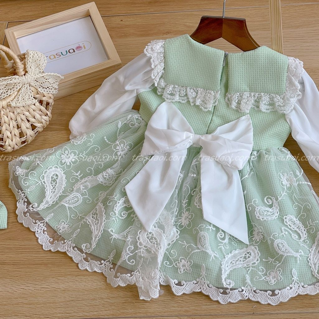 Váy cho bé gái đầm lolita cho bé gái kiểu dáng tiểu thư dự tiệc sinh Trà Sữa Ơi #16 Váy cho bé gái đầm lolita cho bé gái kiểu dáng tiểu thư dự tiệc sinh Trà Sữa Ơi