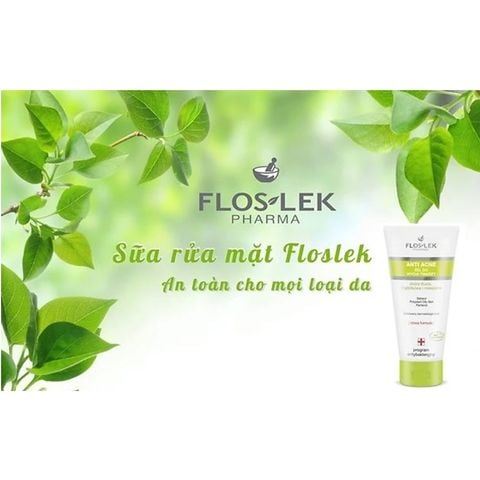 CHÍNH HÃNG) Sữa Rửa Mặt Floslek Anti Acne Bacterial Face Cleansing Gel Cho Da Nhờn Mụn 200ml