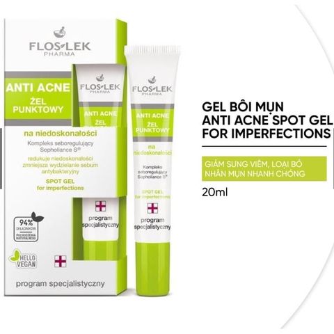 Gel Chấm Mụn Anti Acne Spot Gel For Imperfections FLOSLEK Hỗ Trợ Giảm Thâm Mụn 20ml