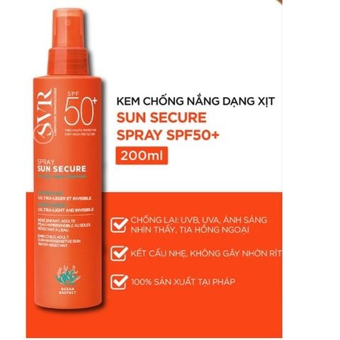 Kem Chống Nắng Dạng Xịt SVR Sun Secure Spray SPF50+ 200ml