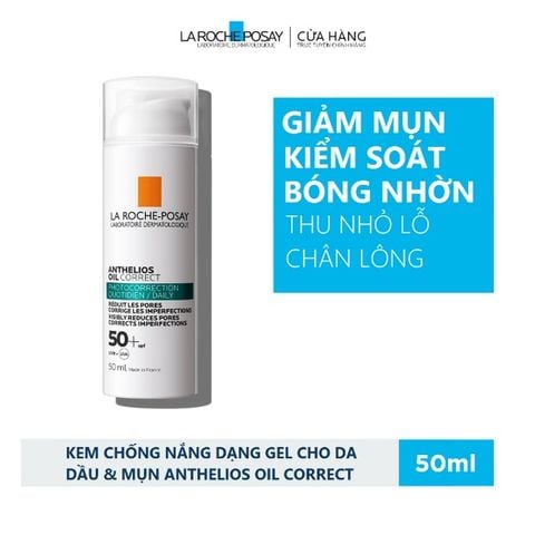 Kem Chống Nắng Dạng Gel La Roche-Posay Giảm Mụn Kiểm Soát Dầu Anthelios Oil Correct SPF50+ 50m