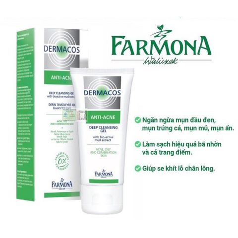 Sữa Rửa Mặt Dermacos Giảm Viêm Ngừa Mụn - DERMACOS FARMONA 150 ml