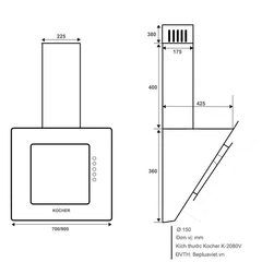 Máy Hút Mùi Kocher K-2080V 70cm/90cm