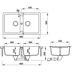 Chậu đá Hafele antonius HS-GD8650 570.36.500