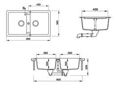 Chậu đá Hafele antonius HS-GD8650 570.36.300