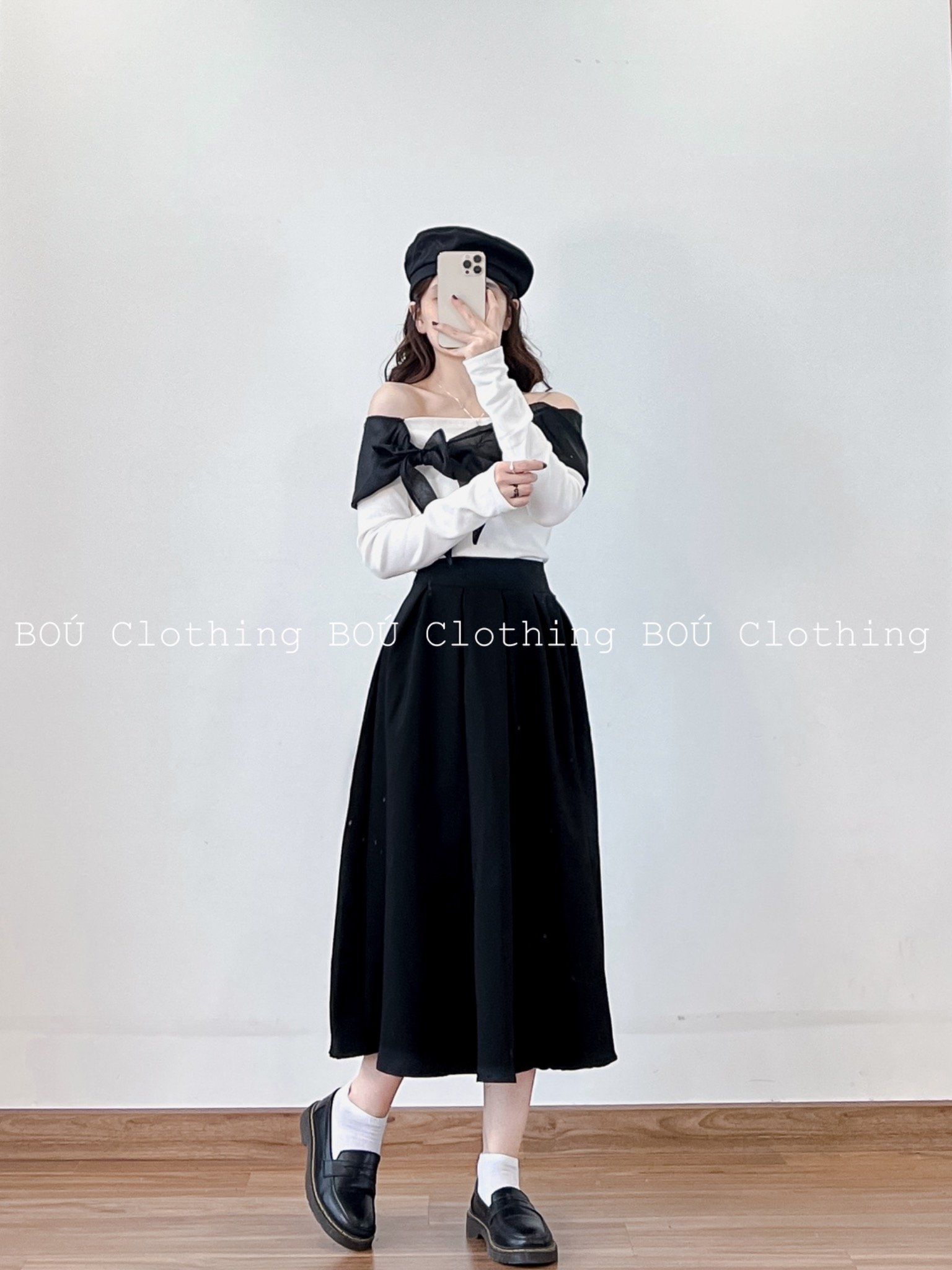 Set áo sơ mi và chân váy dài  D2391  NHẬT VY BOUTIQUE