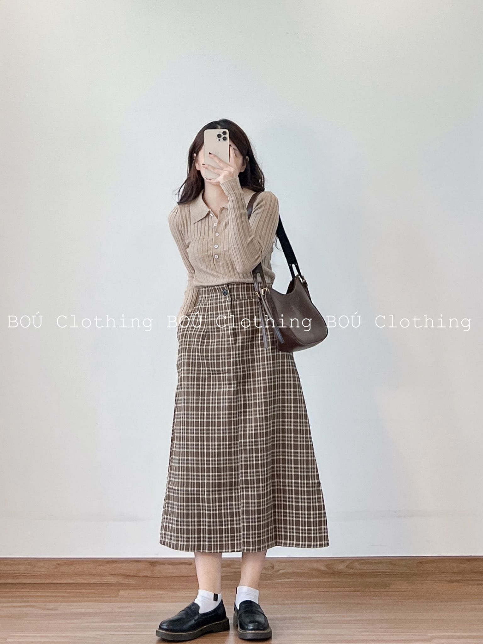 😘FREESHIP😘Chân Váy Dạ Dài Trơn, Kẻ Caro Nhỏ Nâu, Đen- Chân Váy Cạp Cao  Dáng Ôm Phong Cách Hàn Quốc | Shopee Việt Nam