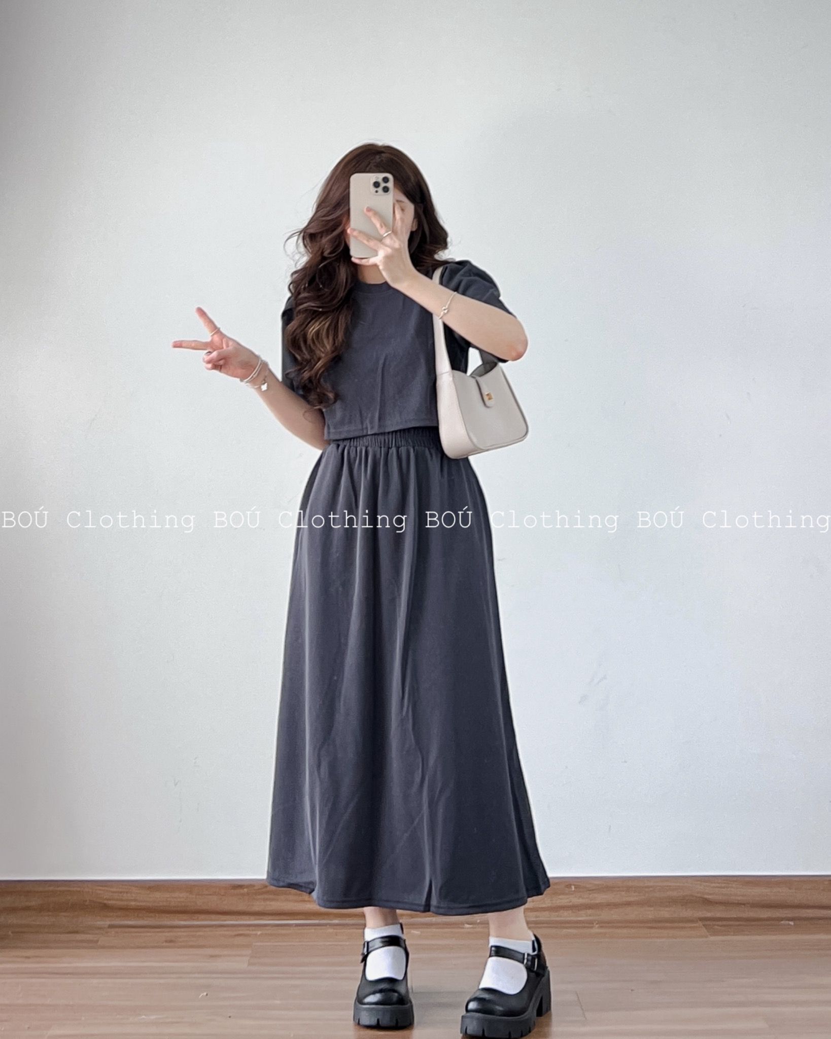 Mua Set Chân Váy Dài Và áo Croptop Dây Chéo Sower Body Thun  Mina Set   Yeep